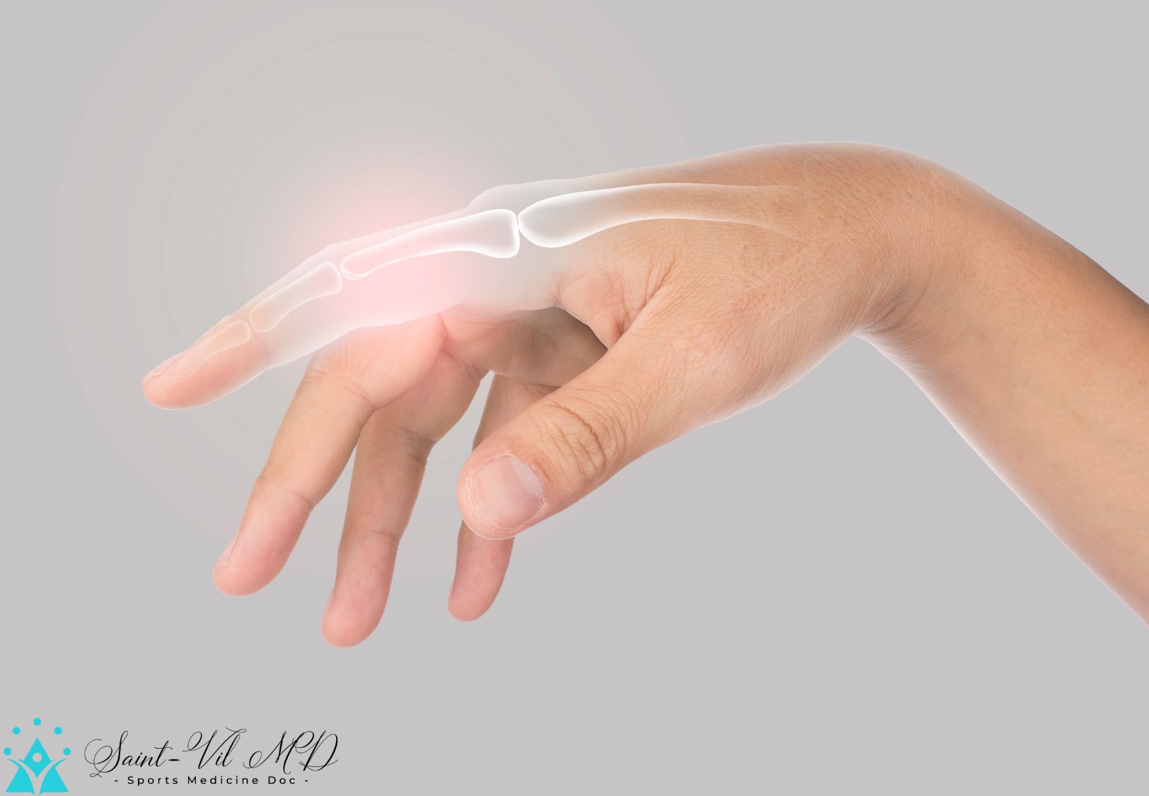 finger bone pain gray background finger injury ExerciseNow